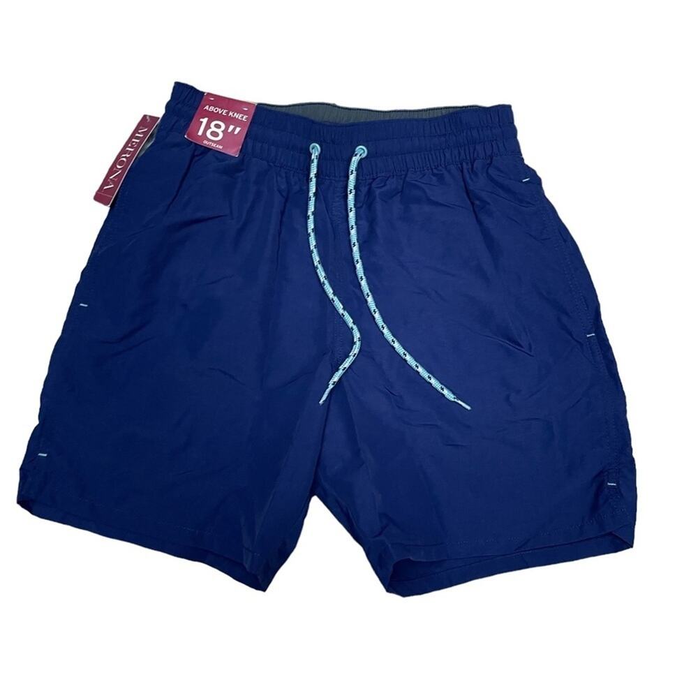 NWT Merona Macy blue swim trunks size small